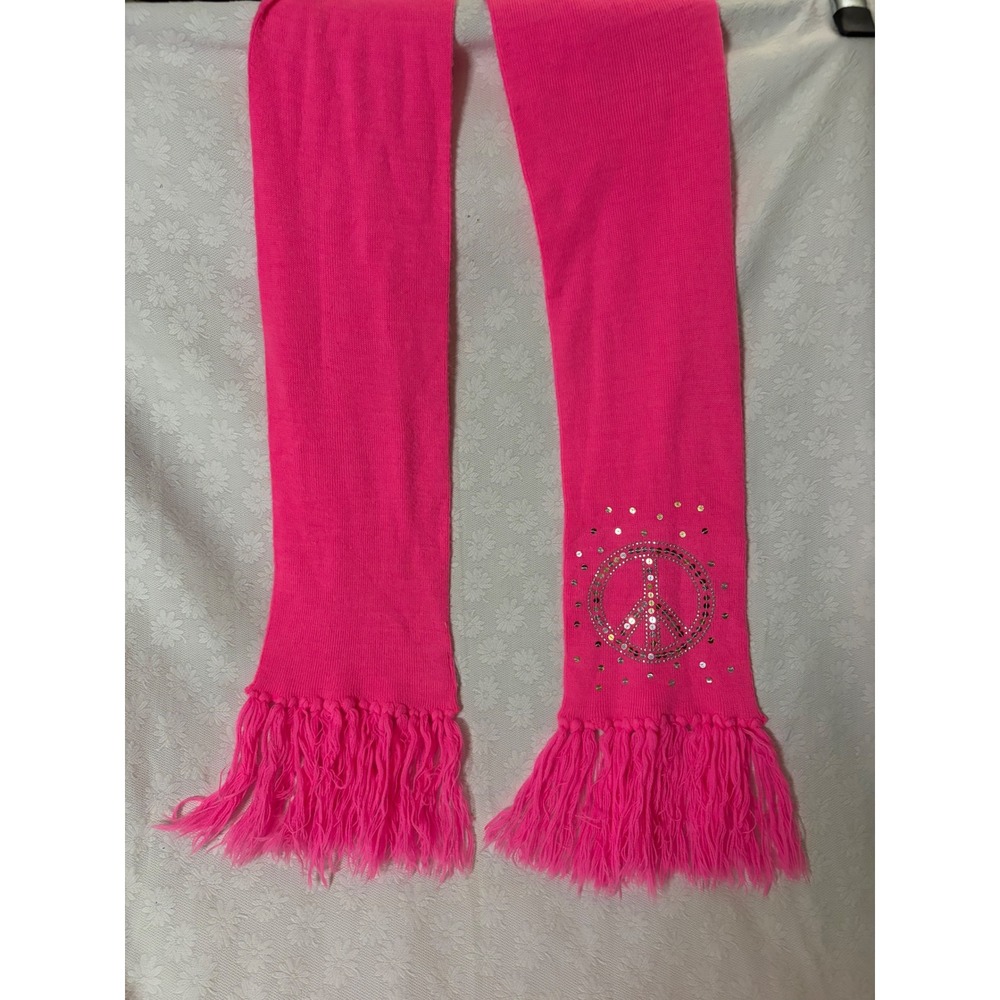 Justice Girls Neon Y2K Vintage Tween" Core Peace Sign Sequin Fringe Y2K 822129